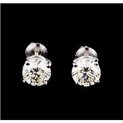 EGL Cert 3.01 ctw Diamond Stud Earrings - 14KT White Gold