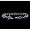 Image 3 : 14KT White Gold 6.50 ctw Sapphire and Diamond Bracelet