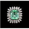 Image 2 : GIA Cert 10.87 ctw Emerald and Diamond Ring - 14KT White Gold