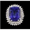 Image 2 : 16.64 ctw Tanzanite and Diamond Ring - 14KT White Gold