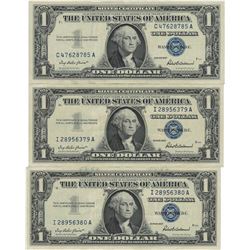 1957 $1 AU/Unc Silver Certificate Currency Lot of 3