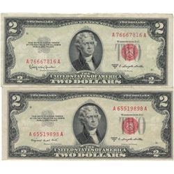 1953 $2 AU Uncirculated Certificate Currency Lot of 2
