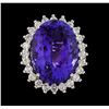 Image 2 : 18.44 ctw Tanzanite and Diamond Ring - 14KT White Gold