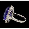 Image 3 : 18.44 ctw Tanzanite and Diamond Ring - 14KT White Gold