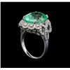 Image 4 : GIA Cert 9.68 ctw Emerald and Diamond Ring - 14KT White Gold
