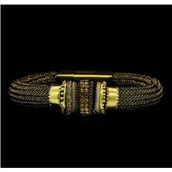 Matte Gold Design Lurex Bracelet - Gold Plated