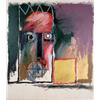 Image 1 : JEAN-MICHEL BASQUIAT (1961-1988) MASQUE signed "Jean-Michel Basquiat" on the reverse oil on canva...