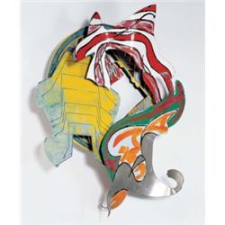 FRANK STELLA (b. 1936) THE PEQUOD MEETS THE RACHEL (B-12, 2X) acrylic and enamel on aluminum 64 x...