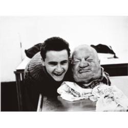 DAMIEN HIRST (b. 1966) WITH DEAD HEAD black and white photograph on aluminum 221/2 x 30 in. (57x ...