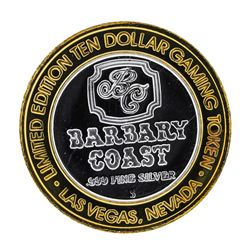 .999 Silver Barbary Coast Las Vegas, Nevada $10 Casino Limted Edition Gaming Tok
