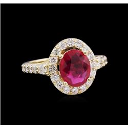 14KT Yellow Gold 2.02ct Ruby and Diamond Ring
