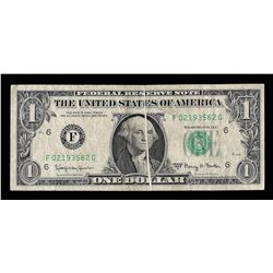 1963A $1 Federal Reserve Note ERROR Gutterfold