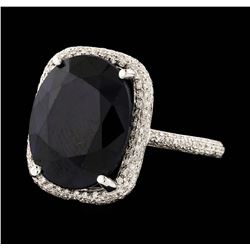 14KT White Gold 13.93ct Sapphire and Diamond Ring