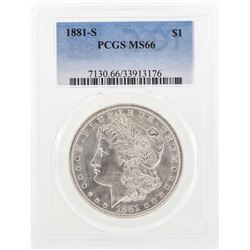 1881-S $1 Morgan Silver Dollar Coin PCGS MS66