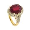 Image 4 : 14KT Yellow Gold 9.30ct Ruby and Diamond Ring
