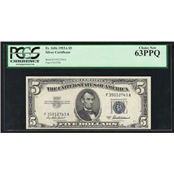 1953A $5 Silver Certificate Note PCGS Very Choice New 63PPQ