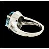 Image 3 : 14KT White Gold 5.00ctw Aquamarine and Diamond Ring