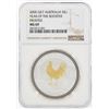 Image 1 : 2005 $1 Gilt Australia Year of the Rooster Frosted Silver Coin NGC MS69