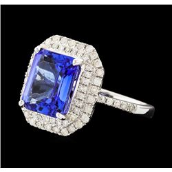 14KT White Gold 3.65ct Tanzanite and Diamond Ring