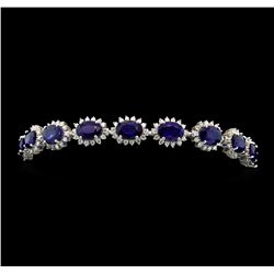 14KT White Gold 14.76ctw Sapphire and Diamond Bracelet