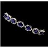 Image 2 : 14KT White Gold 14.76ctw Sapphire and Diamond Bracelet