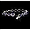 Image 4 : 14KT White Gold 14.76ctw Sapphire and Diamond Bracelet