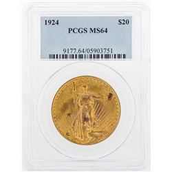1924 $20 St. Gaudens Double Eagle Gold Coin PCGS MS64