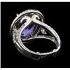 Image 3 : 18KT White Gold 8.16ct Tanzanite and Diamond Ring
