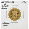 Image 1 : 1917 Netherlands 10 Goulden Gold Coin