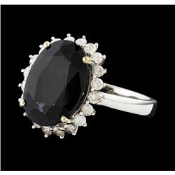 14KT White Gold 8.18ct Sapphire and Diamond Ring