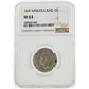 Image 1 : 1945 New Zealand 1 Shilling Coin NGC MS63