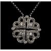 Image 1 : 18KT White Gold 0.73ctw Diamond Pendant with Chain