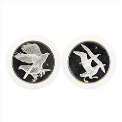 Lot of (2) Franklin Mint Goshawk and Albatross Art Medals