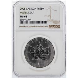 2005 Canada $50 Maple Leaf Palladium Coin NGC MS68