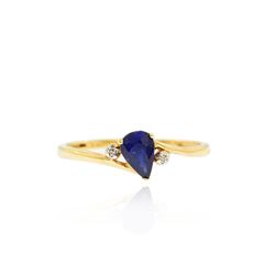 10KT White Gold 0.35ct Sapphire and Diamond Ring