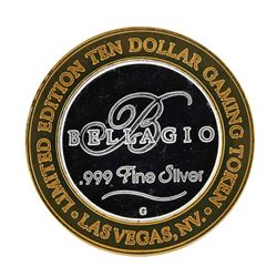 .999 Silver Bellagio Las Vegas Nevada $10 Casino Limited Edition Gaming Token