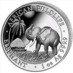 2017 1 oz Somalian Silver Elephant BU Coin