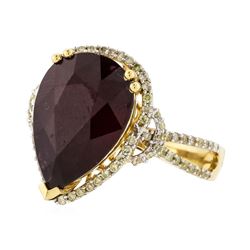 14KT Yellow Gold 8.46ct Ruby and Diamond Ring