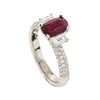 Image 4 : 18KT White Gold 1.30ct Ruby and Diamond Ring