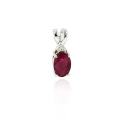 10KT Yellow Gold 0.5ct Ruby and Diamond Pendant