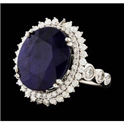 14KT White Gold 12.62ct Sapphire and Diamond Ring