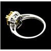 Image 3 : 18KT White Gold 2.82ct Yellow Sapphire and Diamond Ring