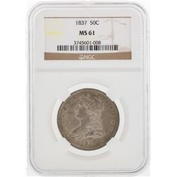 1837 Capped Bust Half Dollar Coin NGC MS61