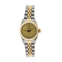 Rolex Ladies Two Tone Oyster Perpetual Wristwatch