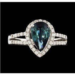 14KT White Gold 1.90ct Sapphire and Diamond Ring