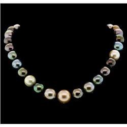 SILVER 12mm Tahitian Pearl Necklace