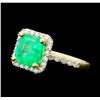Image 2 : 14KT Yellow Gold 2.31ct Emerald and Diamond Ring