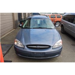 2000 FORD TAURUS, 4 DOOR SW, BLUE, VIN # 1FAFP58U2YG111989