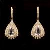 14K Gold 13.6ct Morganite 6.73ct Diamond Earrings