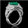 Image 2 : 14K Gold 4.55 Emerald 1.20 Diamond Ring